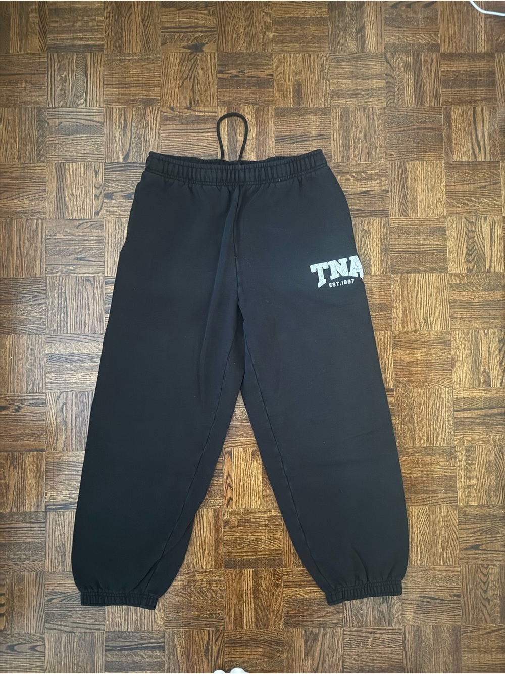 TNA Black Joggers with White Logo